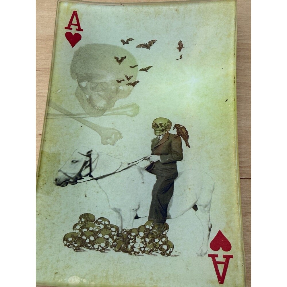 Surrealist Ace Of Hearts, Glass Decorative Tray ￼